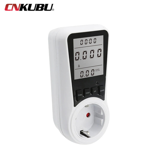 Enagua Mart AC 220V Light Wattmeter - EU Plug LCD Energy Meter with Voltage and Current Display for Precise Power Monitoring