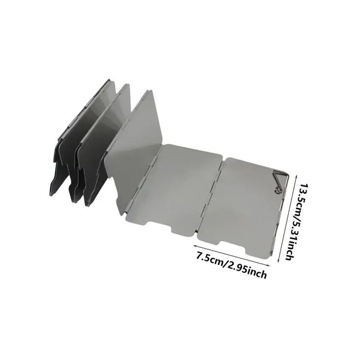 Enagua Mart 9-Plate Foldable Stove Windshield Screen - Portable Aluminum Alloy Wind Shield for Camping, BBQ, and Cooking