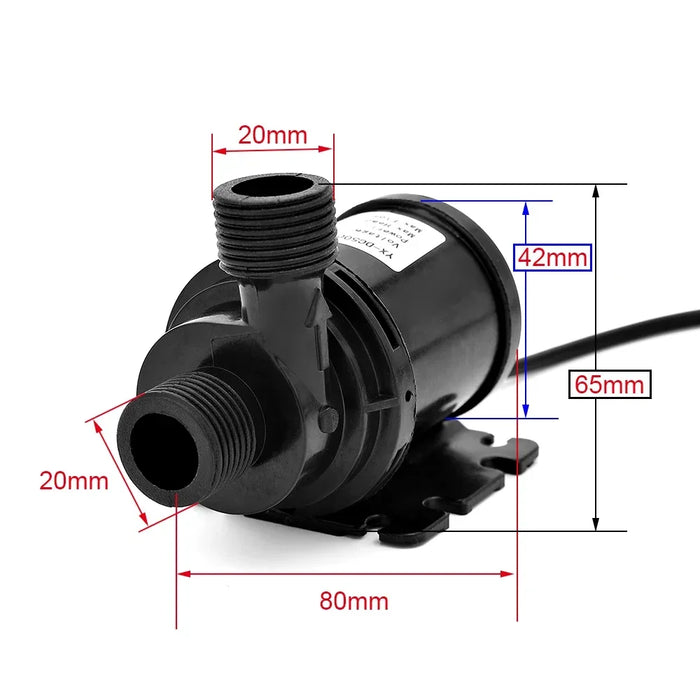 Enagua Mart 800L/H 5M DC 12V/24V Solar Brushless Motor Water Pump - Submersible Water Circulation Pump