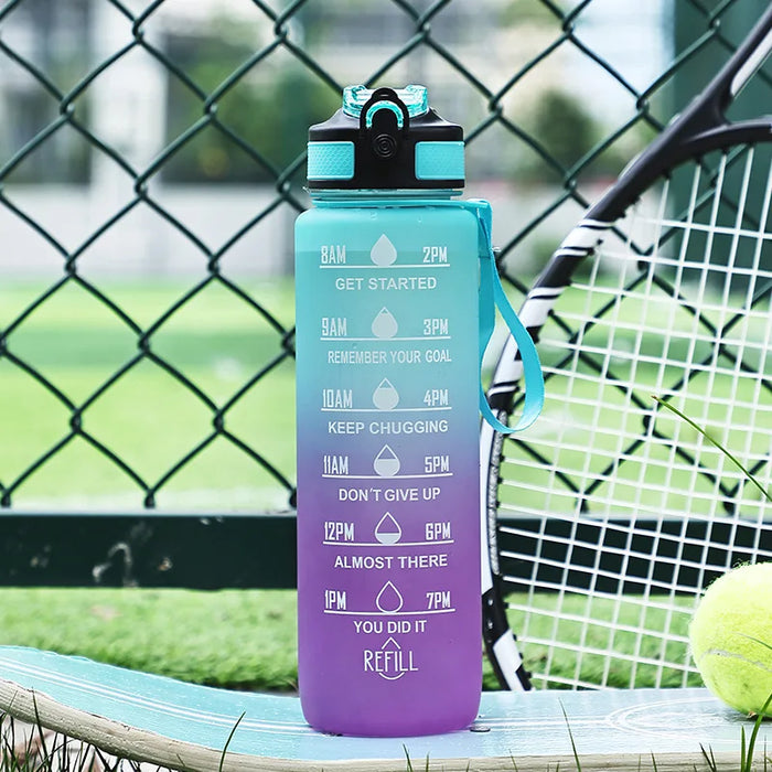 Enagua Mart Large Capacity Gradient Sports Water Bottle - Portable Bounce Sippy Cup with Handle for Men, Women & Students