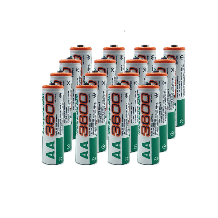 Enagua Mart 1.2V AA Ni-MH Rechargeable Batteries - 3600mAh for Clocks, Mice, and Remotes