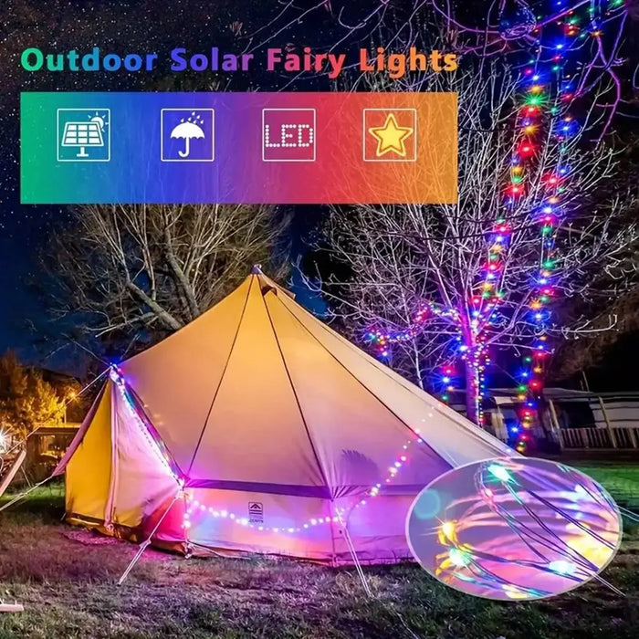 Enagua Mart Solar Lights Outdoor - Waterproof LED String Lights with 8 Modes for Garden, Party & Wedding Decor