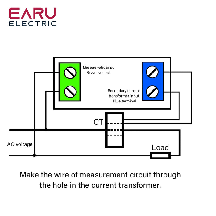 Enagua Mart Single-Phase Digital LCD AC Panel Meter - Intelligent Voltage, Current, and Frequency Power Monitor