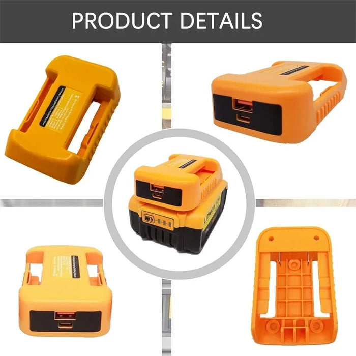 Enagua Mart USB Converter Charger - For Dewalt 14.4V/18V/20V Li-ion Battery, DCB090 USB Charging Adapter