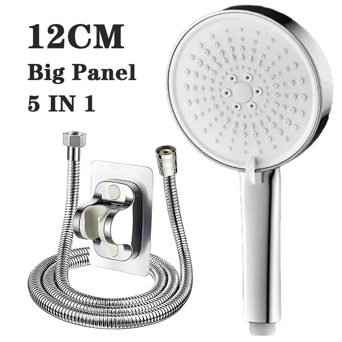 Enagua Mart Large Panel Shower Head - Pressurized 5-Modes Adjustable Spa Showerhead for High-Pressure Rainfall