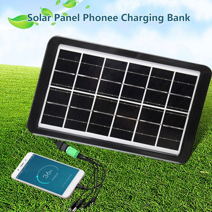 Enagua Mart 3W Portable Solar Panel - USB Charge for Phone Charging, Outdoor Hiking, Camping, Home Mobile Power Supply Bank, 6V Solar Plate