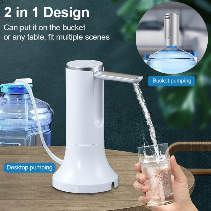 Enagua Mart Electric Drinking Water Pump - Small Automatic Dispenser for 19-Liter Bottle, Foldable & Rechargeable