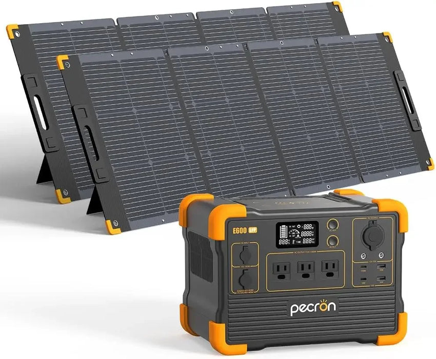 Enagua Mart Portable Power Station E600LFP - 614Wh Solar Generator with 3x1200W AC Outlets