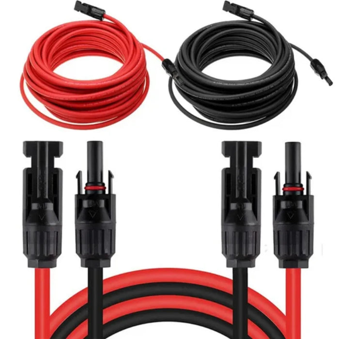 Enagua Mart Solar Cable PV Wire Extension - 1-10M, Red/Black, 4mm/6mm with Waterproof Connector