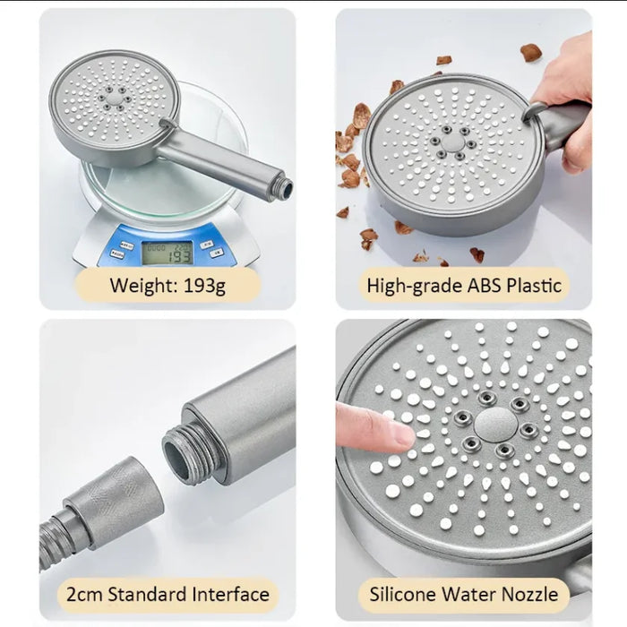 Enagua Mart Large Panel Shower Head - Pressurized 5-Modes Adjustable Spa Showerhead for High-Pressure Rainfall