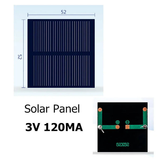 Enagua Mart 1pc 3V 100mA Mono/Polycrystalline Solar Panel - Battery Module for Power Generation