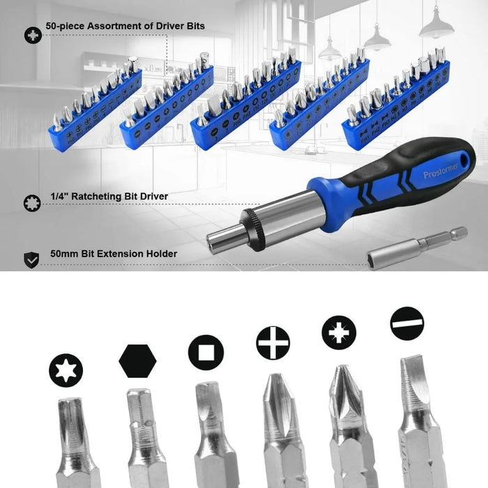 Enagua Mart Prostormer 259-Piece Tool Set - General Home & Auto Repair Kit with Plastic Storage Toolbox