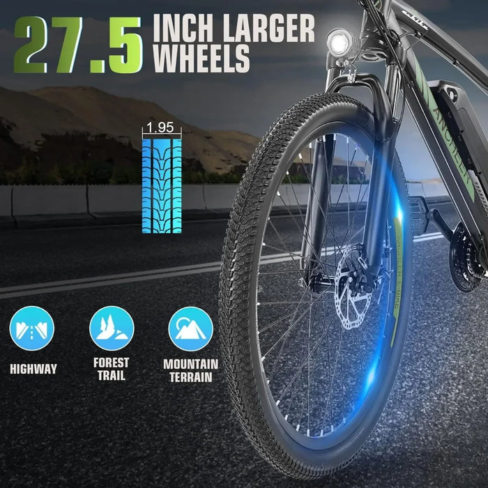 Enagua Mart Electric Mountain Bike - 27.5-Inch with 750W Motor, 55-Mile Range, and 48V Battery