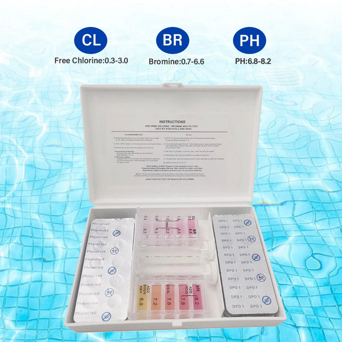 Enagua Mart 3-in-1 Pool Water Test Kit - pH Testing Water Quality Tool with Box for Outdoor Swimming Pools