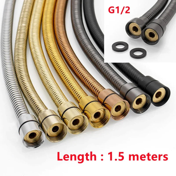 Enagua Mart 1.5 Meter Stainless Steel Shower Hose - Durable and Flexible for Bathroom Use