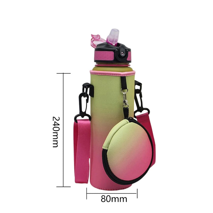 Enagua Mart 1000ml Sports Bottle Case with Adjustable Shoulder Strap - Neoprene Insulated Water Bottle Carrier