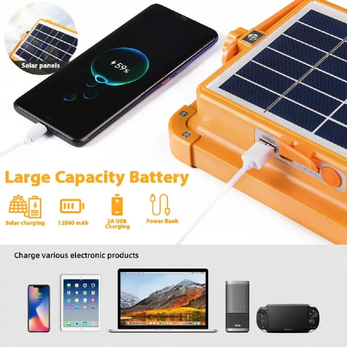 Enagua Mart 20,000mAh Solar Rechargeable Camping Lantern - Multi-Function Tent Light with Magnet and Power Bank