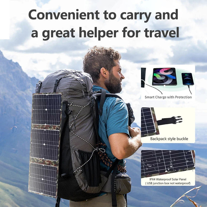 Enagua Mart 800W Foldable Solar Panel Kit - Complete Camping Power Station, Portable Generator Charger for Car, Boat, Caravan