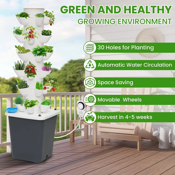 Enagua Mart Garden Tower Hydroponics System – Indoor Herb & Vegetable Tower With Silent Pump