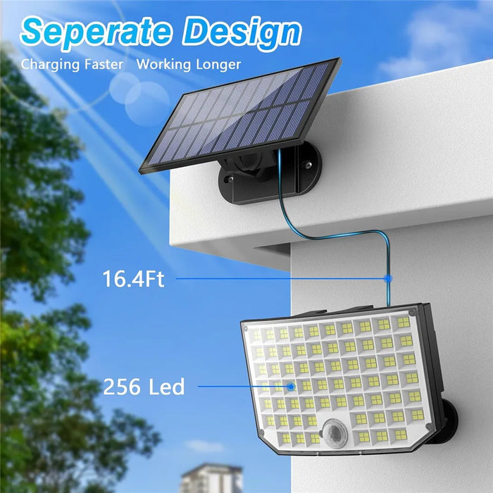 Enagua Mart LED Solar Light Outdoor - Motion Sensor 3 Modes LED Garden Light Waterproof Solar Power Spotlight