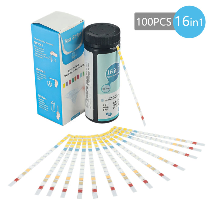 Enagua Mart 16-in-1 Drinking Water Test Kit - Water Quality Testing Strips for Home, Pools, and Spas