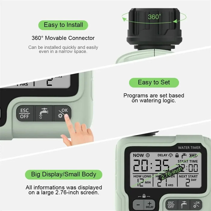 Enagua Mart Garden Water Timer - Automatic Rain Delay System for Drip Irrigation