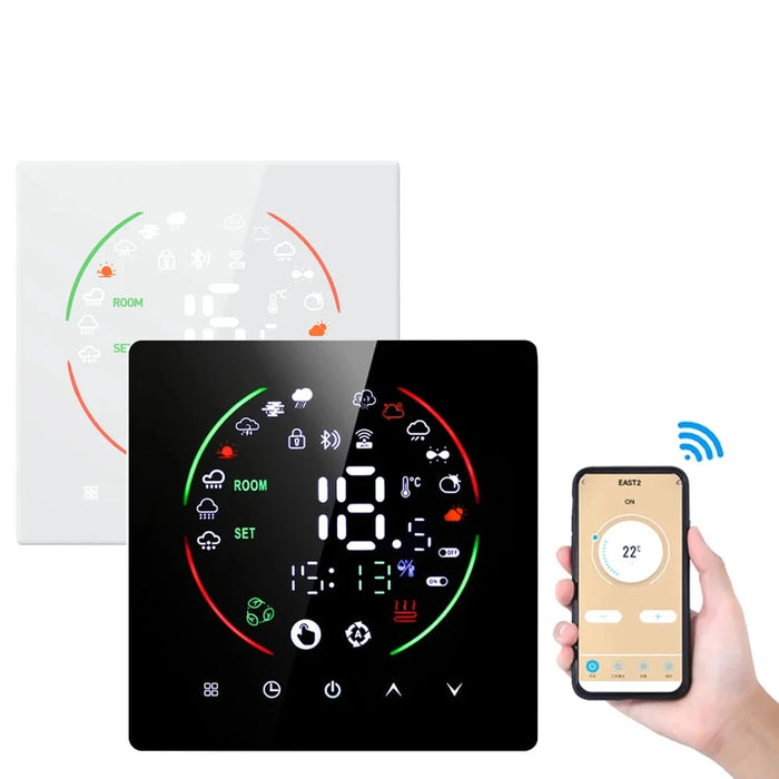 Enagua Mart Tuya Wi-Fi Smart Thermostat - Voice-Enabled Controller for Electric Floor Heating, Water, and Gas Boilers