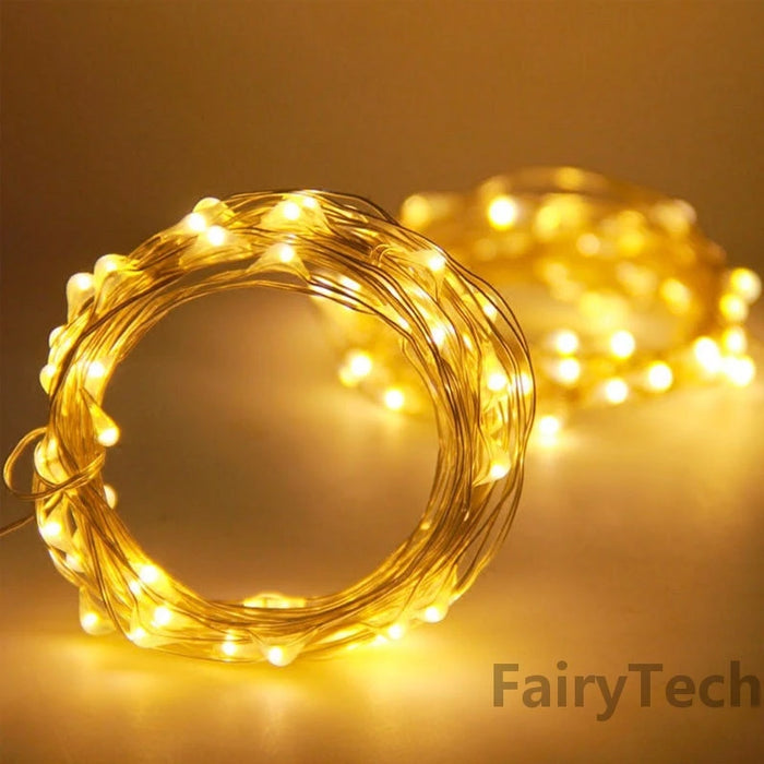 Enagua Mart 10-Piece LED Copper Wire String Lights - Fairy Lights for Christmas, Wedding, and Party Decorations