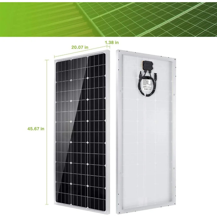 Enagua Mart TopSolar Solar Panel Kit 100W - 12V Monocrystalline Off-Grid System