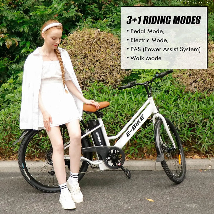 Enagua Mart Electric City Bike - 500W Motor, 36-48V Removable Battery, City Commuter Bike