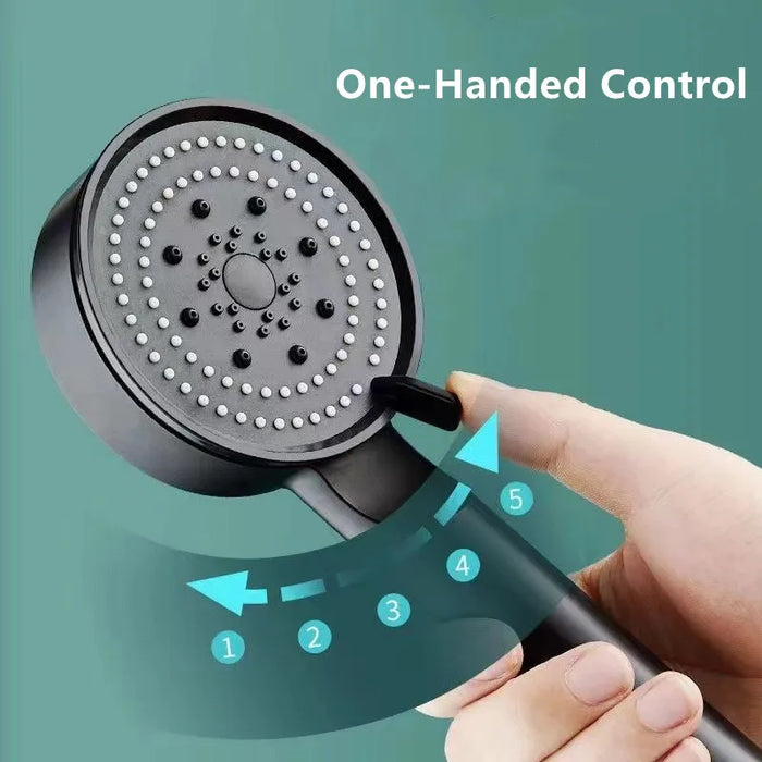 Enagua Mart 5-Mode Adjustable High-Pressure Shower Head - Water-Saving Bathroom Showerhead with Hook and Hose