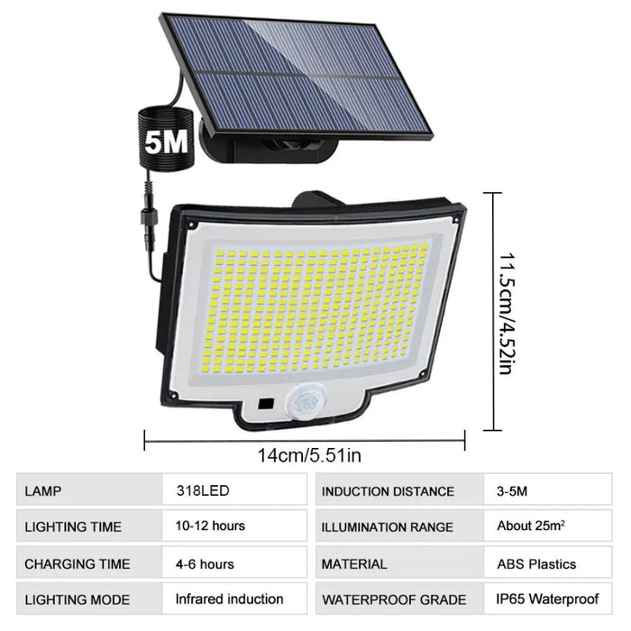 Enagua Mart 106-318 LED Solar Light Outdoor – IP65 Waterproof Motion Sensor Security Lights