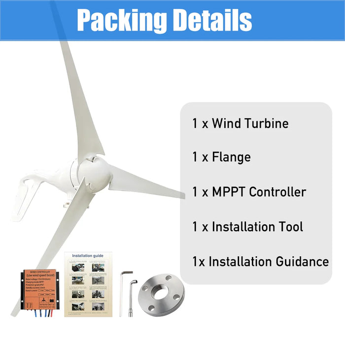 Enagua Mart 1000W Horizontal Wind Turbine - High-Efficiency 12V/24V Wind Energy Generator