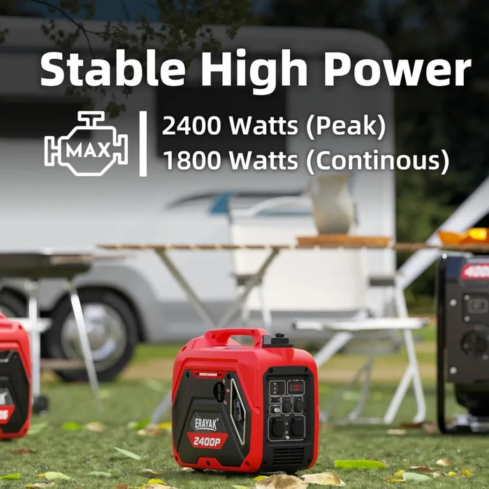 Enagua Mart 2400W Portable Inverter Generator - Super Quiet Small Generator for Camping and Emergency Power Backup