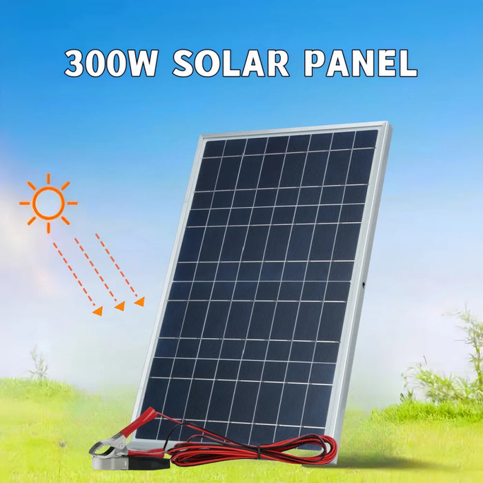 Enagua Mart 300W Solar Panel Kit - 12V Portable Solar Cell Outdoor Rechargeable Solar Generator for Household and RV Power Supply