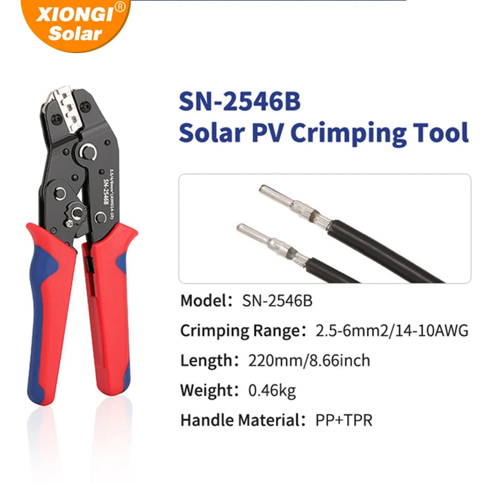 Enagua Mart SN-2546B Solar Photovoltaic Connectors Plier Crimping Tool Set