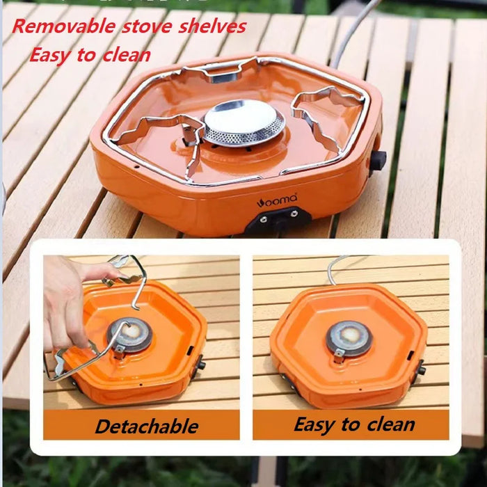 Enagua Mart Outdoor Portable Cassette Stove - 2500W Super High-Power Gas Burner for Picnic, Travel, and Cooking