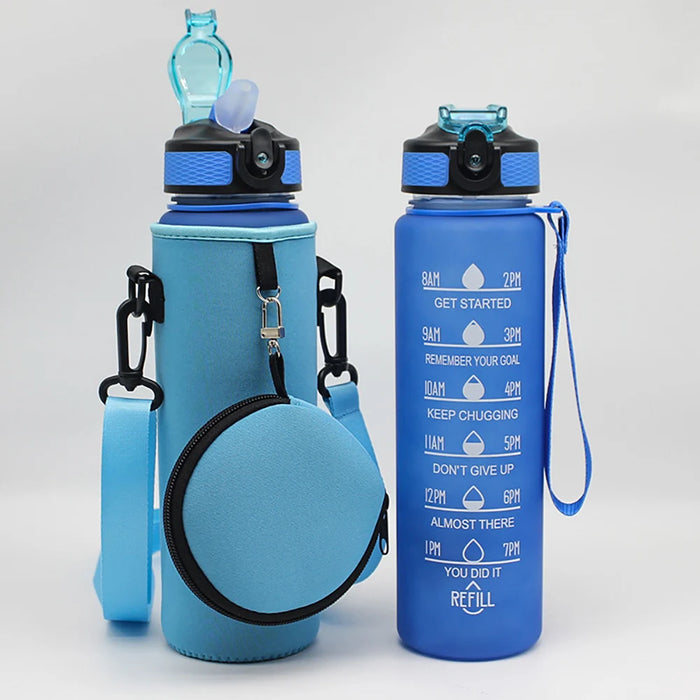 Enagua Mart 1000ml Sports Bottle Case with Adjustable Shoulder Strap - Neoprene Insulated Water Bottle Carrier