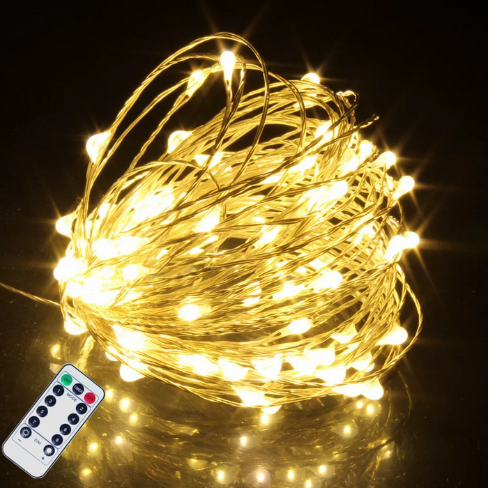 Enagua Mart 5M 50 LEDs String Lights with Remote Control - USB and Battery Operated Fairy Lights for Christmas and Party Decor