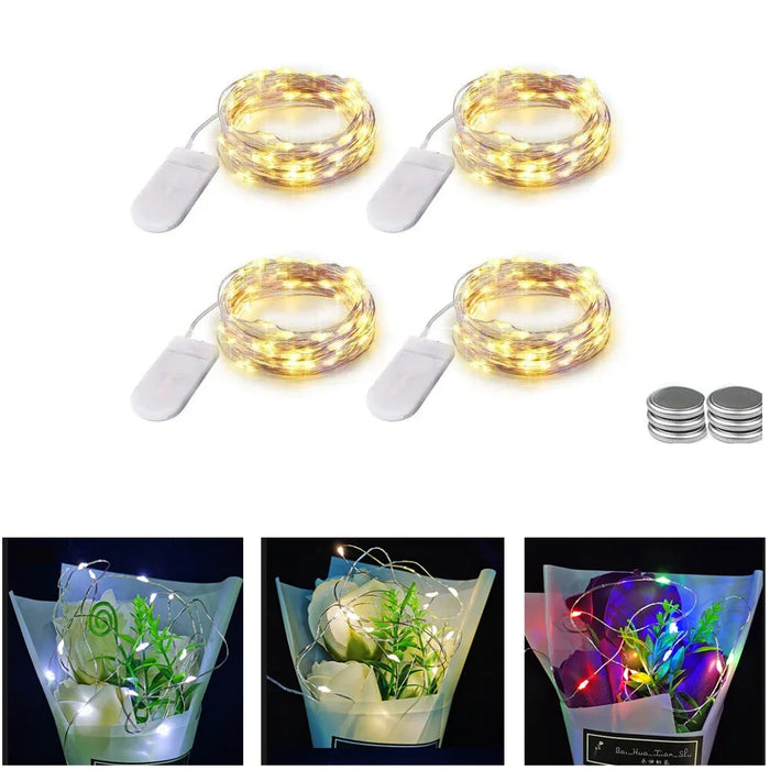 Enagua Mart LED Fairy Lights - Battery Operated Copper Wire String Lights for Home & Party Decor