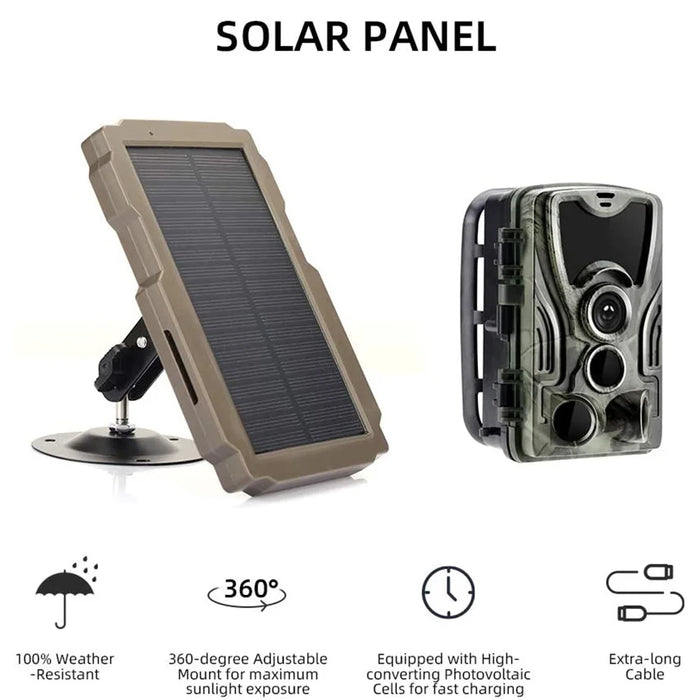 Enagua Mart Trail Game Camera Solar Panel Kit - 3000mAh 6V/12V Rechargeable Solar Charger for Hunting Camera