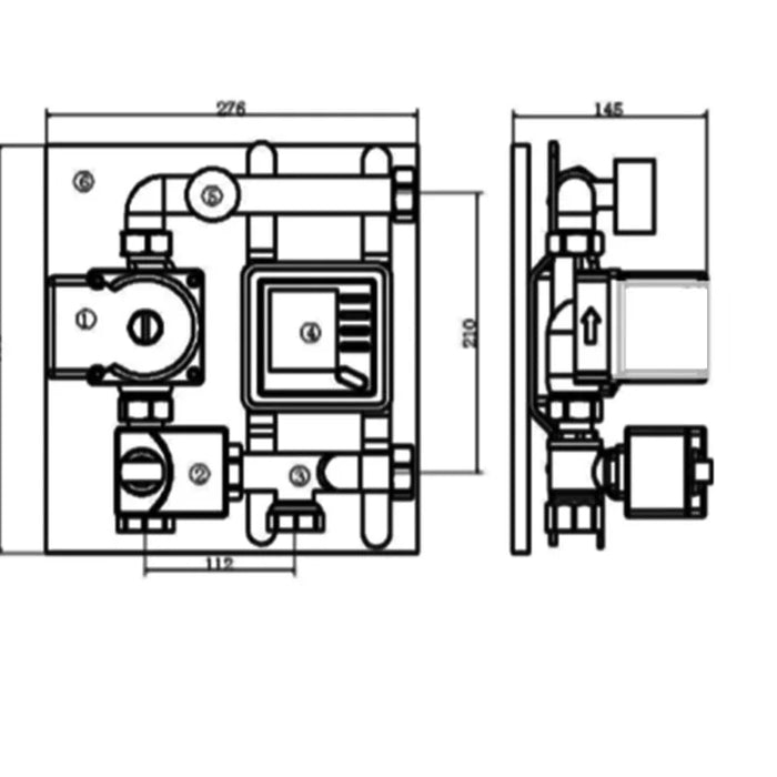 Enagua Mart Water Mixer Center - Home Heating System Sub-Collector for Geothermal and Radiant Floor Heating