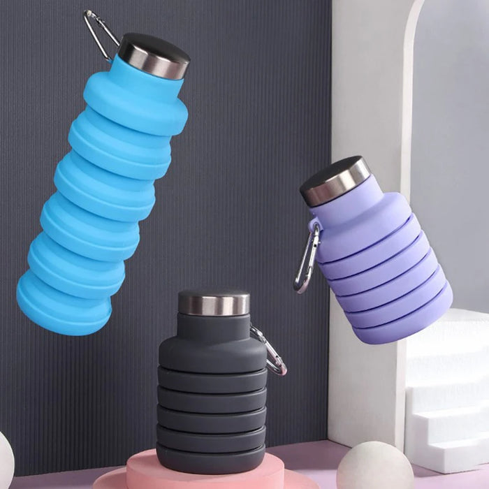 Enagua Mart Portable Silicone Folding Bottle - Retractable Sports Bottle for Travel and Outdoor Use