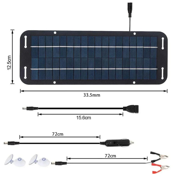 Enagua Mart 60W Solar Battery Trickle Charger - 12V Complete Kit, Portable Battery Charger for Car, Boat, and RV