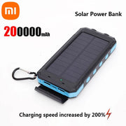 Enagua Mart 200,000mAh Solar Power Bank - Portable Large Capacity Charger Compatible with iOS, Android, USB-A, and USB-C, Fast Charging - Enagua Mart