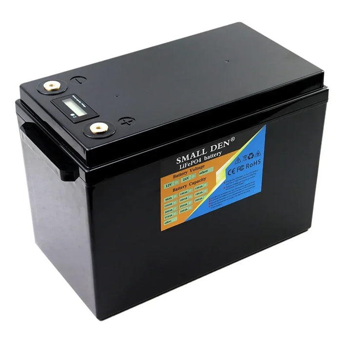 Enagua Mart LiFePO4 12V 310Ah Battery Pack - High-Power Rechargeable Battery with Display and Charger