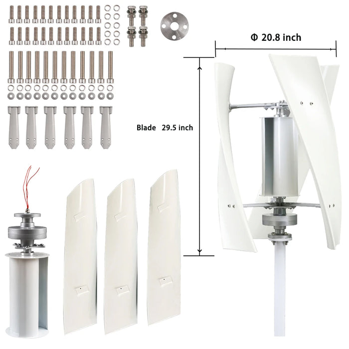 Enagua Mart 10KW/15KW Vertical Axis Wind Turbine Generator - High-Efficiency Home Power System