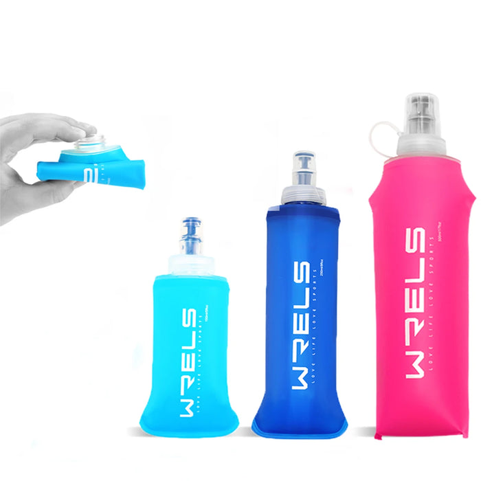 Enagua Mart Collapsible Silicone Water Bottle - 150ml/250ml/500ml Bite-Size for Running and Travel