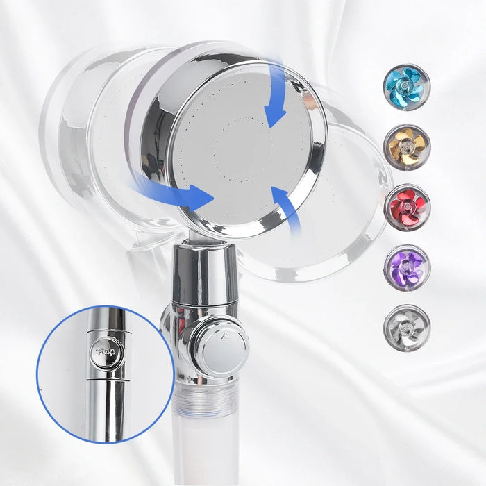 Enagua Mart High-Pressure Water-Saving Handheld Shower Head – 360-Degree Rotating Hydro Jet