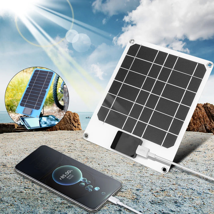 Enagua Mart 20W/25W Solar Panel USB Fast Charging Kit - 5V Waterproof Outdoor Solar Plate for Hiking, Travel, and Emergency Charging